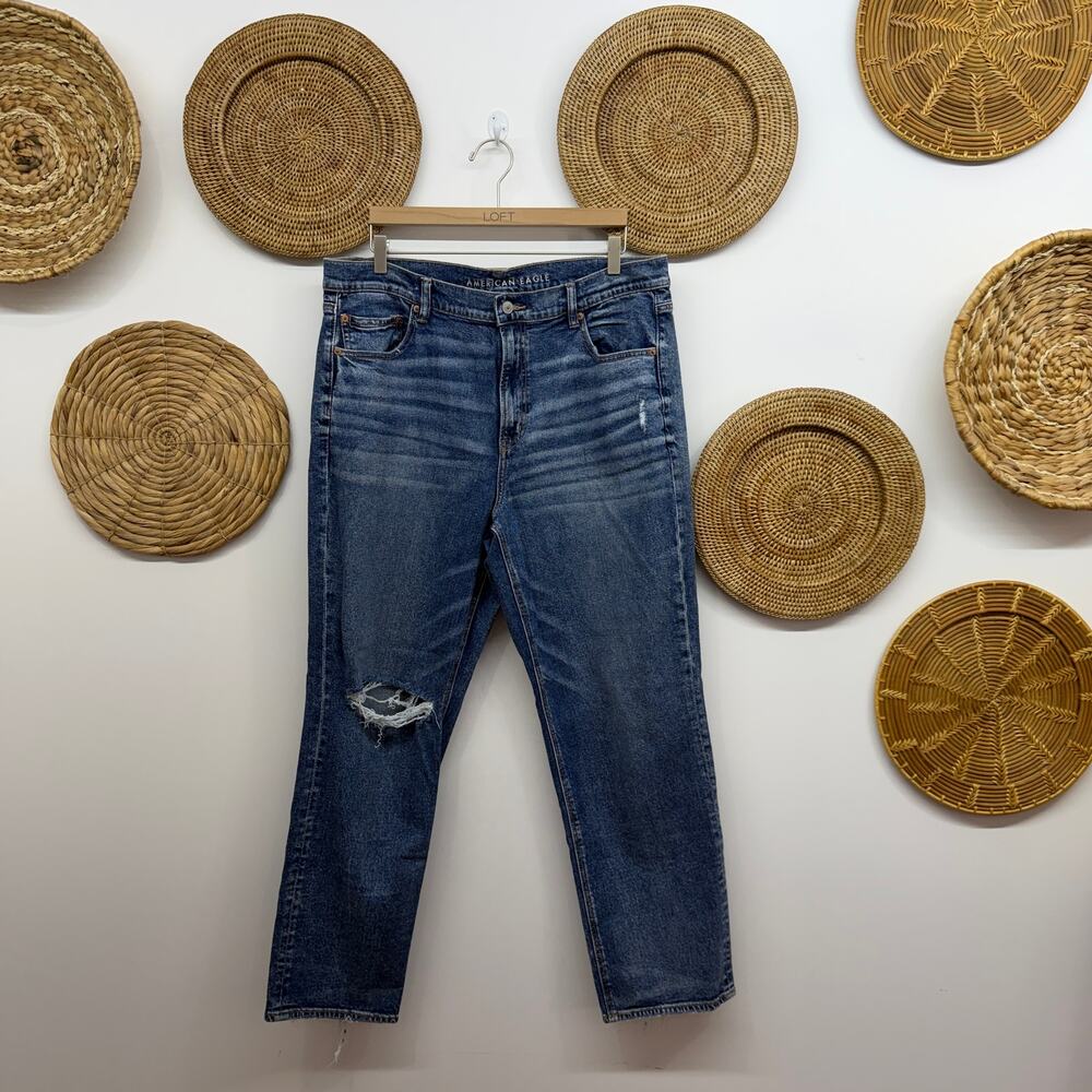 AE American Eagle Super High Rise Straight Leg Jeans Plus Size 18